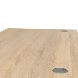 VCM Prisme Schreibtisch mit Rollcontainer Eiche Dekor