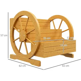 Outsunny Hochbeet natur Holz, 62x57x61 cm Gartenzubehör, Hochbeete