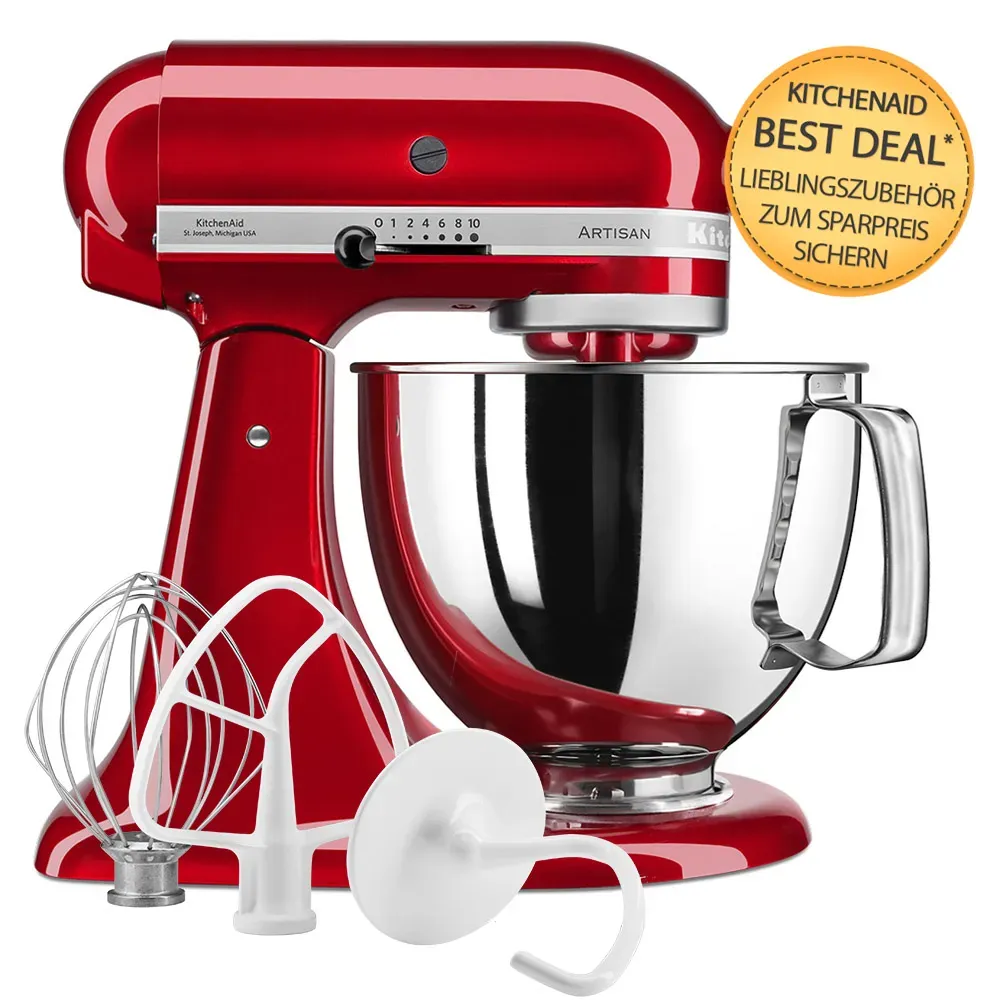 KitchenAid Artisan Küchenmaschine 4,8L 5KSM156 Liebesapfelrot Zubehöraktion*