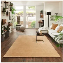 Steffensmeier Gabbeh Teppich Jaipur | 100% Schurwolle | Wohnzimmer | Schlafzimmer | Handtuft | Beige | 90x160 cm