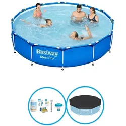 Bestway Pool Steel Pro - Poolpaket - 366x76 cm EINHEITSGRÖSSE