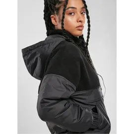 URBAN CLASSICS Ladies Sherpa Mix Pull Over Jacket - XS