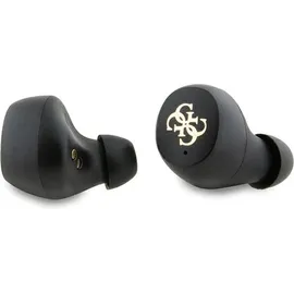 GUESS 4G Metal Logo - TWS ENC Bluetooth-Kopfhörer + Ladetasche (rosa) - Schwarz