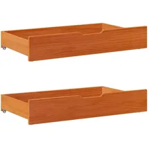 vidaXL Bettschubladen 2 Stk. Wachsbraun 95x55x17 cm Massivholz Kiefer