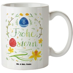 Mr. & Mrs. Panda Tasse Frohe Ostern – Weiß – Geschenk, Grosse Kaffeetasse, Ostergeschenke, s, XL Tasse Keramik weiß
