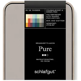 schlafgut Pure Baumwolle 180 x 200 - 200 x 220 cm sand mid