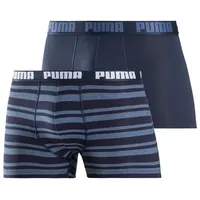Puma MEN EVERYDAY PLACED LOGO BOXERS blau gestreift L 2er Pack