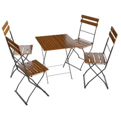 Lex Biergarten-Set Sitzgruppe Biergartenmöbel Gartenmöbel Tisch 70x70cm Stuhl 5tlg.
