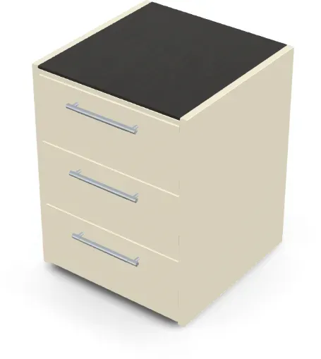 Brabura CT 60 Schubladenmodul - Schwarz / Perle Blanche / Silberner Griff