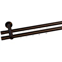 INDEKO Gardinenstange INDEKO "Consul", braun (braun, antik), L:220cm Ø:20mm, Aluminium, Gardinenstangen, Innenlauf Komplett-Set inkl. Gleitern und Montagematerial