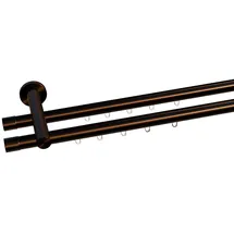 INDEKO Gardinenstange INDEKO "Consul", braun (braun, antik), L:220cm Ø:20mm, Aluminium, Gardinenstangen, Innenlauf Komplett-Set inkl. Gleitern und Montagematerial