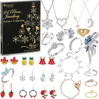 Schmuck Adventskalender 2024 für Frauen, Mode Armband Halskette Ring Ohrringe Countdown 24 Tage bis Weihnachtskalender, Geschenke für Frauen Frau Tochter Mädchen Mama (C)