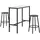 Homcom Bartisch mit Barhocker Set 3-Teilig Stahl Weiß Schwarz