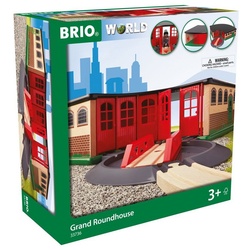 BRIO® Spielzeugeisenbahn-Gebäude Brio World Eisenbahn Gebäude Großer Ringlokschuppen 2 Teile 33736