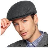 LuxusKollektion Schirmmütze Schiebermütze Herren Gatsby Flat Cap Newsboy Einheitsgröße Reines Grau grau