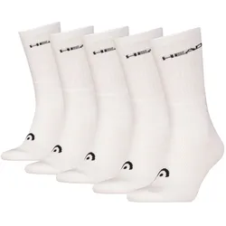 HEAD Unisex Socken, 5er Pack - ELEMENTS ALL SPORTS CREW ECOM, einfarbig Weiß 43-46