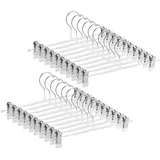 Dünne Hosenbügel, GUANJUNE rutschfeste Hosenbügel mit Verstellbaren Clips, Platzsparende Kleiderbügel für Kleidung, Rock, Jeans, Mantel (Weiss, 20)