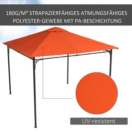 Outsunny Pavillondach Ersatzdach Pavillonabdeckung, Polyester, Orange,