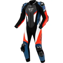 SHIMA Hyper RS perforierte 1-Teiler Motorrad Lederkombi, schwarz-weiss-rot-blau, Größe 58 für Männer