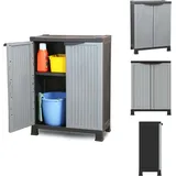 Kunststoffschrank 68x39x92 cm - Aufbewahrungsbox - Garderobe - Werkzeugschrank - Plastikmöbel - Grau