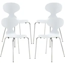 [en.casa] Esszimmerstuhl Kil Holz/Metall weiß 4er Set