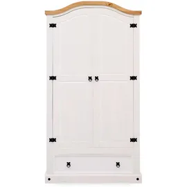 Idimex Kleiderschrank Campo 100 x 190 x 51 cm Weiß/Natur
