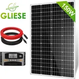 150W Watt 12V Solarpanel Set Solarmodul Solaranlage Inselanlage Garten Camping 0% MwSt