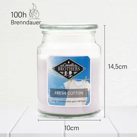 Candle BROTHERS Fresh Cotton Duftkerze 510 g weiß