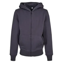 Build Your Brand Organic Basic Reißverschlusspullover Navy 122-128 cm