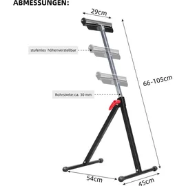 Melko 2er Set Rollenbock 66–105 cm – höhenverstellbare Rollenständer, 90 kg Tragkraft