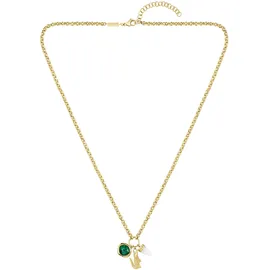 Lacoste Kette mit Anhänger UMPIRE gelbgoldfarben/Grün/Weiß Edelstahl