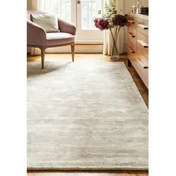 Kadima Design Viskose-Teppich Handgewebt Zeitlos  120x170cm, 7mm Florhöhe, 17mm Gesamthöhe  Beige-Grau  Luxuriös  Hotelqualität  Bari Kollektion