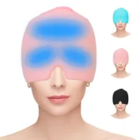 Hoseay Migräne Maske Gel Migräne Mütze Wiederverwendbare Migraine Relief Cap Kühlende Kopfschmerzen Maske Migräne Kühlmaske for Relief Headache Schlafmaske Augenmaske, Rosa