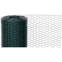 Proregal Maschendrahtzaun Sechseckgeflecht Höhe 1,0 Meter Länge 25 Meter Maschenweite 25 mm Drahtstärke 1,0 mm PVC-Beschichtet Grün