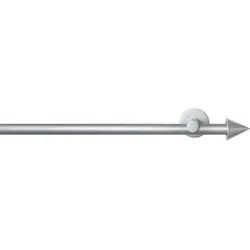 Gardinenstange GARESA "SEFRA", silber (silberfarben), L:170cm Ø:16mm, Aluminium, Gardinenstangen, Vorhanggarnitur,Innenlaufgarnitur, verlängerbar, Endknopf Spitze