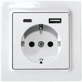 Eltako Schuko-Steckdose DSS55E+USBA+C-wg Weiß
