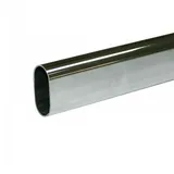 Kleiderstange für Kleiderschrank, verchromt, 15 x 30 mm, Set mit 2 seitlichen Halterungen aus Nickel (2 Meter)