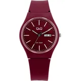 Q&Q Unisex - Uhr Silikonarmband in bordeaux, 10 Bar wasserdicht