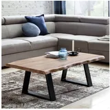 FineBuy Couchtisch GAYA Massivholz Akazie 115 x 60 cm Baumstamm Wohnzimmertisch