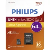Philips microSDXC Ultra Speed 64GB Class 10 UHS-I + SD-Adapter