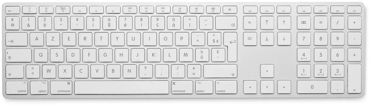 LMP 19114, Volle Größe (100%), Kabellos, Bluetooth, AZERTY, Silber