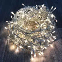 Mojawo LED-Lichterkette 10 m Transparent Warmweiß