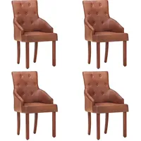 vidaXL Esszimmerstuhl Leder braun 4er Set