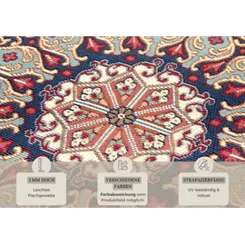HANSE HOME Kadi bunt (rot,blau), B:160cm H:3mm L:235cm, Polyester, Polypropylen (PP), Teppiche, Teppich, In-& Outdoor, Teppich, Wetterfest, Balkon, Garten, Wohnzimmer, Orient