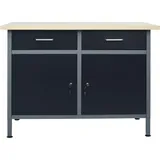 vidaXL Werkbank Schwarz 120x60x85 cm Stahl - vidaXL