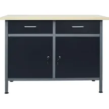 vidaXL Werkbank Schwarz 120x60x85 cm Stahl - vidaXL