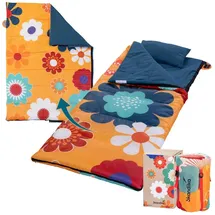 Skandika Deckenschlafsack Sovro 190 Flower | Schlafsack für Erwachsene, 3 Jahreszeiten bunt|blau No Size