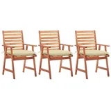 vidaXL Gartenstuhl 62 x 62 x 92 cm weiß 3 St.