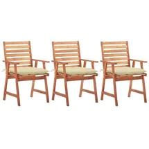 vidaXL Gartenstuhl 62 x 62 x 92 cm weiß 3 St.