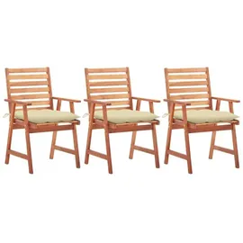 vidaXL Gartenstuhl 62 x 62 x 92 cm weiß 3 St.